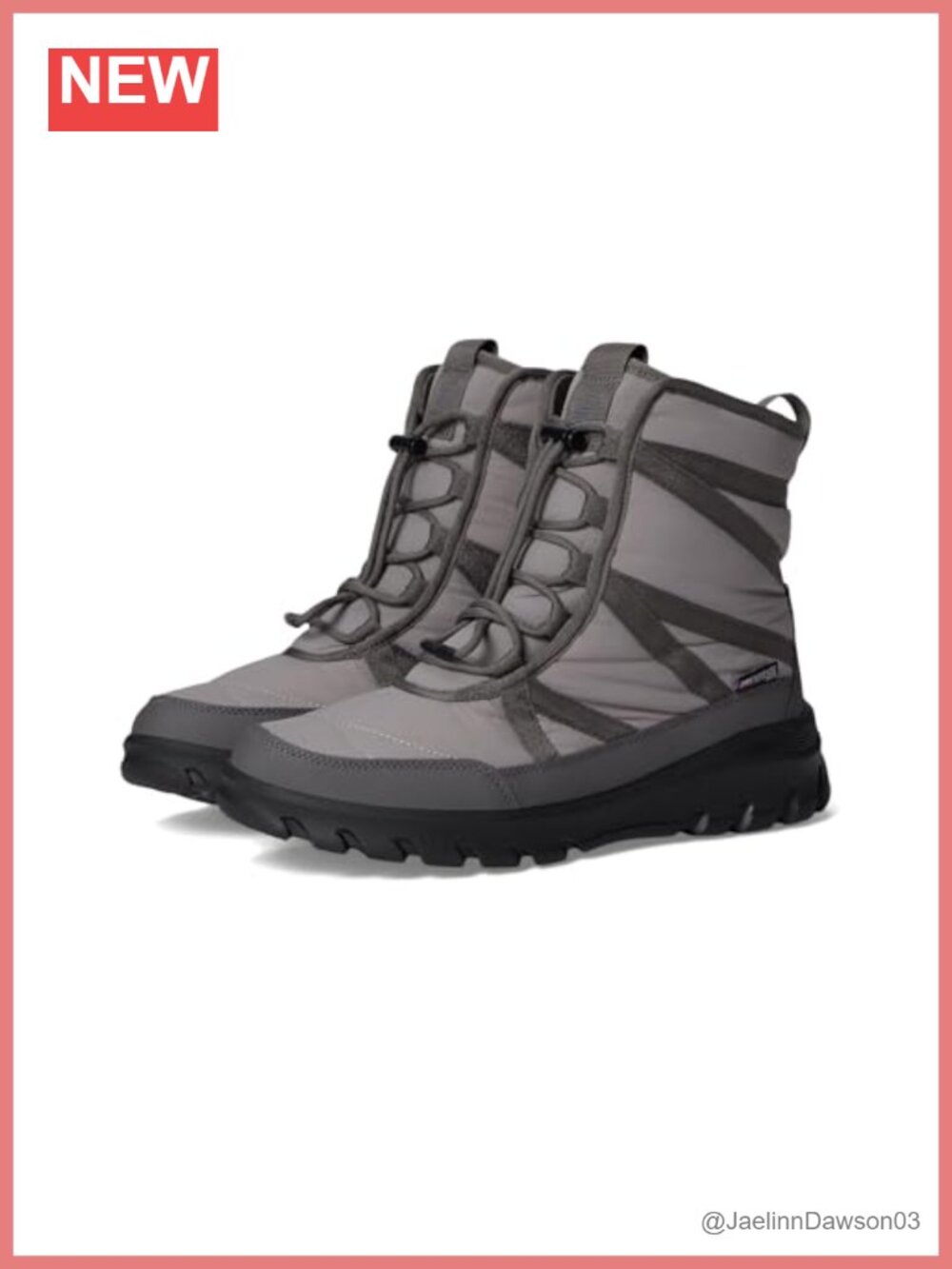 Waterproof Insulated Snow Boots Fleece Lined Lace Up Mid Calf Winter